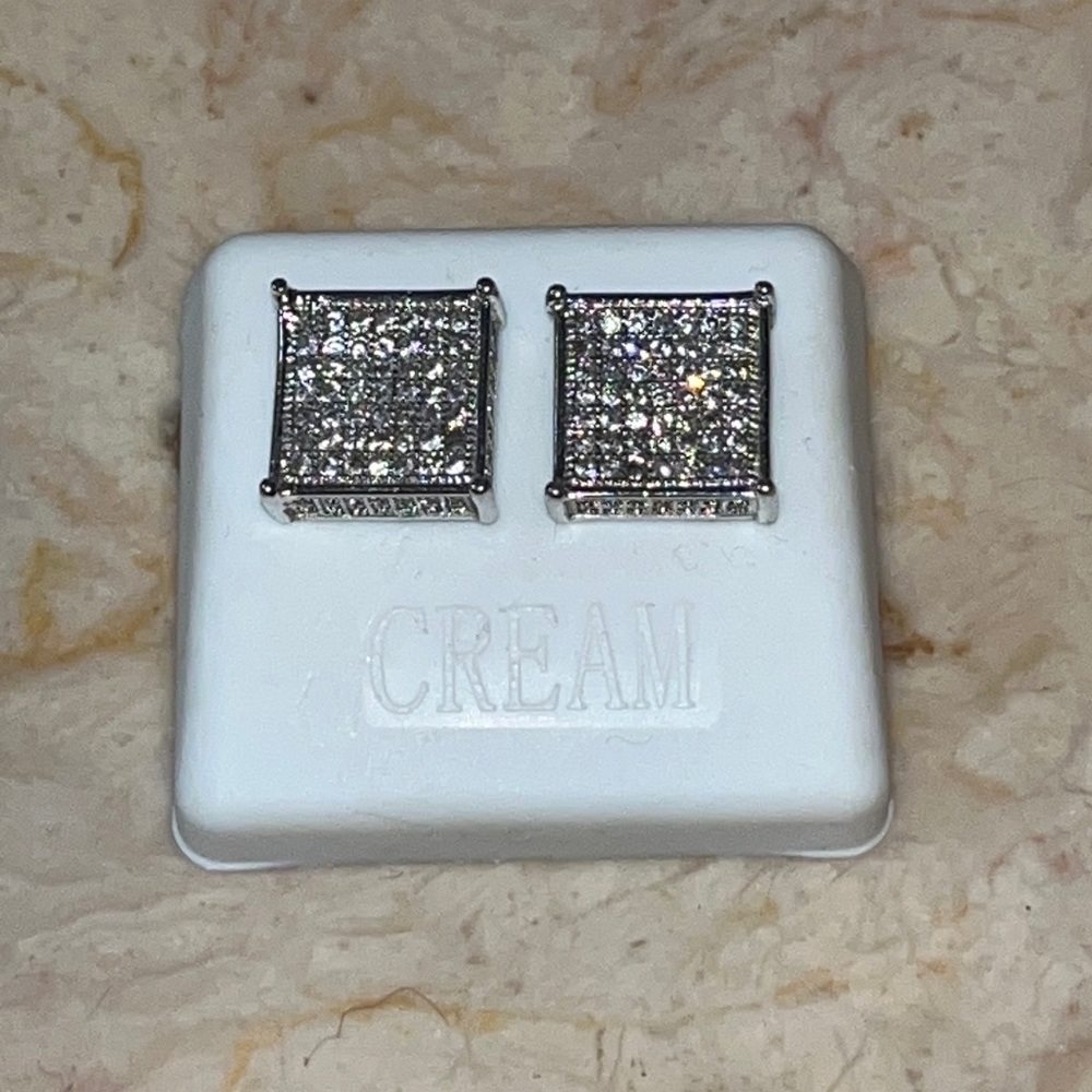 Big Square Diamond Bling Out Earrings